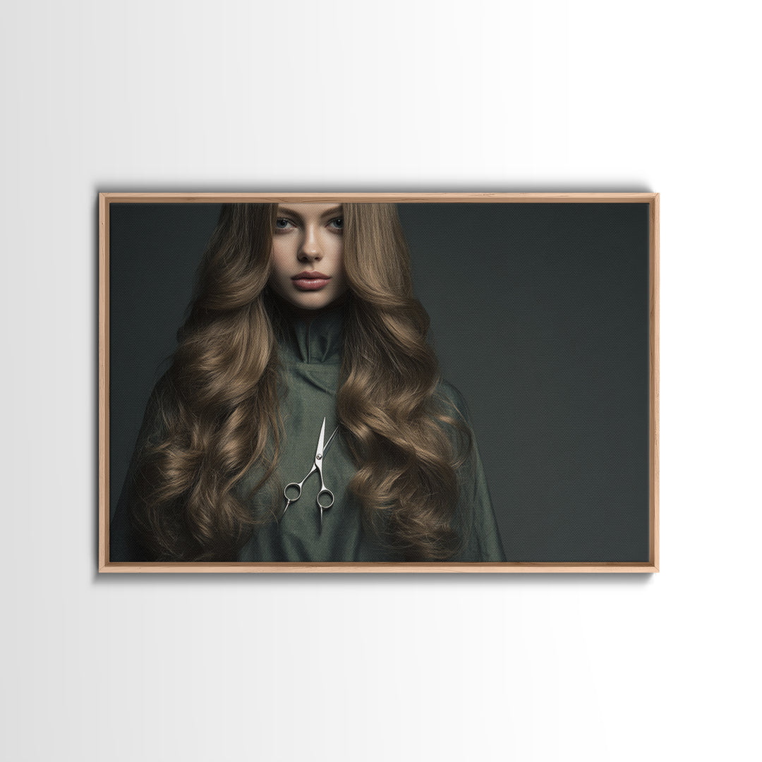 Copper Hair Silhouette Canvas Print, Hair Salon Art, Minimalist Wall Art, Living Room Decor, Fine Art, Style, Hair Stylist, HSA-3x2-62