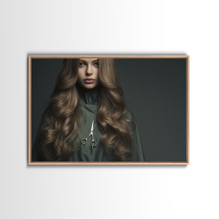 Copper Hair Silhouette Canvas Print, Hair Salon Art, Minimalist Wall Art, Living Room Decor, Fine Art, Style, Hair Stylist, HSA-3x2-62