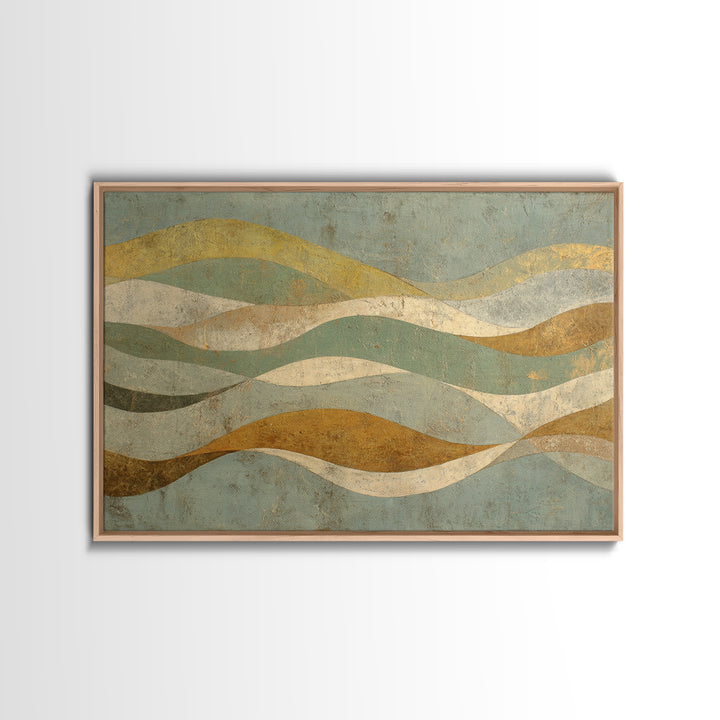 Abstract Hair Strands Forming Elegant Waves Framed Canvas Print, Hair Salon Art, Salon Sign, Living Room Decor, Abstract Art, HSA-3x2-79