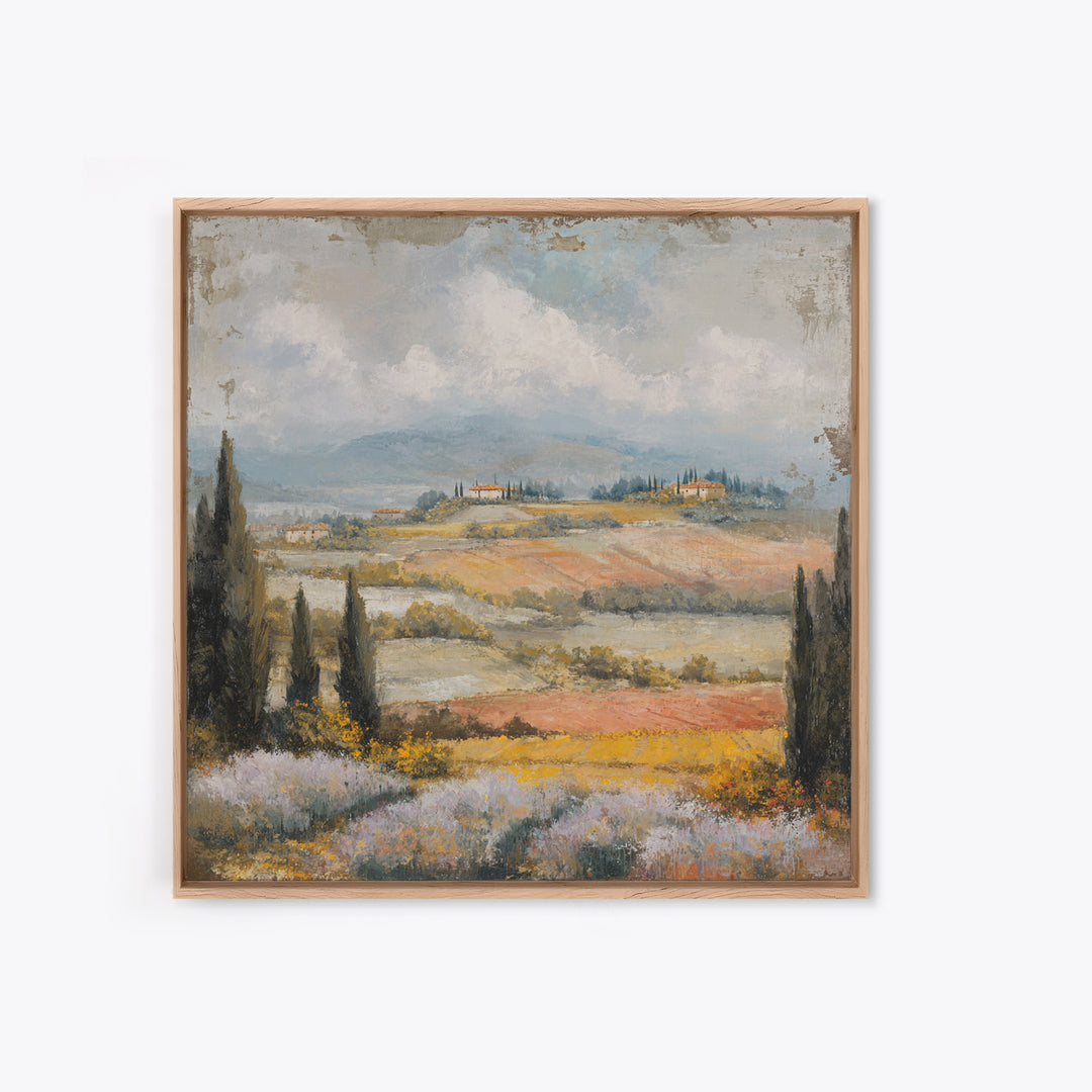 Sunset over Lavender Field Canvas Print, Impressionist Art, Landscape Wall Art, Living Room Decor, Fine Art, Impression, IMP-1x1-14