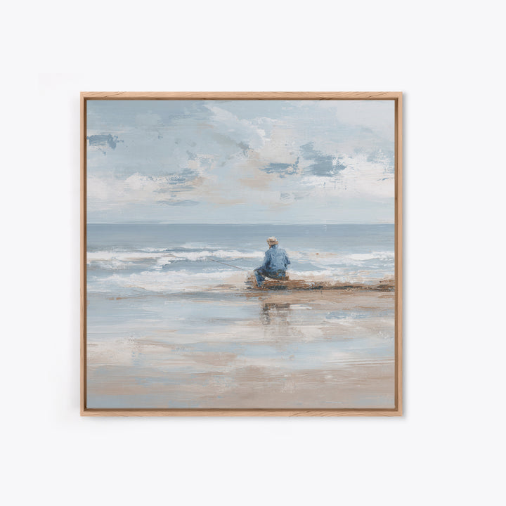 Coastal Beach Figures Canvas Print, Impressionist Art, Wall Art Framed, Living Room Decor, Fine Art, Impression, Flower Print, IMP-1x1-19