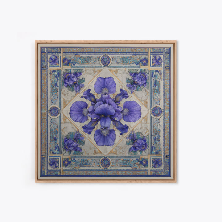 Iris Garden with Blue Violet Strokes Canvas Print, Impressionist Art, Living Room Decor, Watercolor Art, Impression, IMP-1x1-20