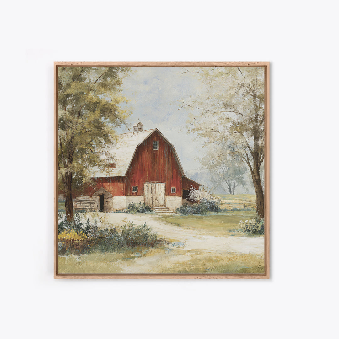 Country Lane with Flickering Sunlight Canvas Print, Impressionist Art, Floral Wall Art, Living Room Decor, Oil Painting, IMP-1x1-22
