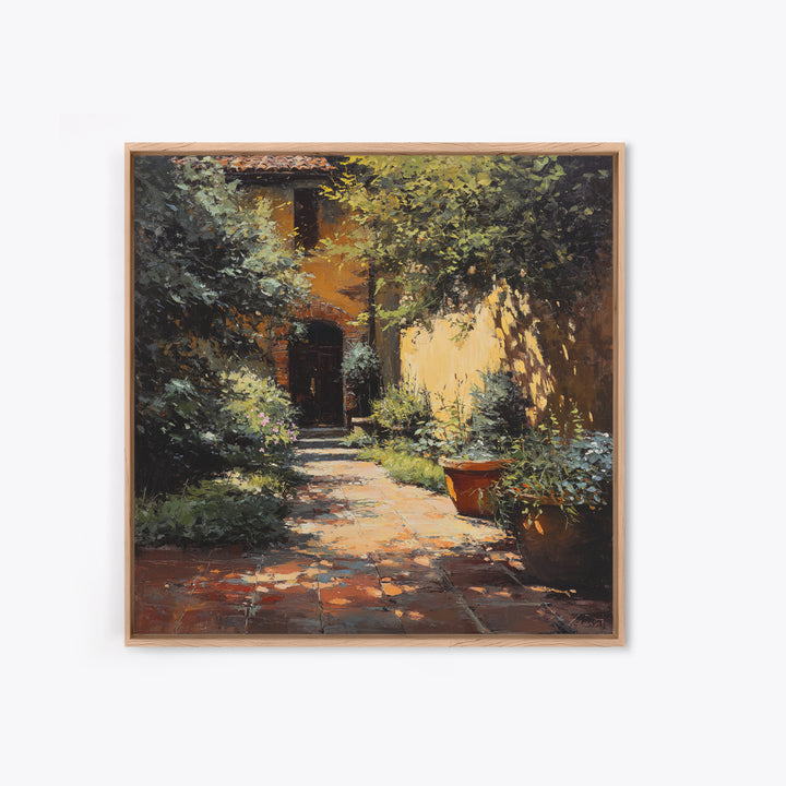 Garden Path Covered Canvas Print, Impressionist Art, Flower Print, Living Room Decor, Watercolor Art, Impression, IMP-1x1-26
