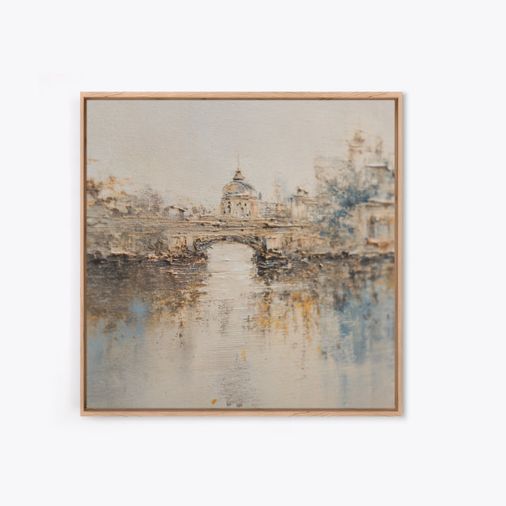 Paris Bridge Reflected Canvas Print, Impressionist Art, Living Room Wall Art, Living Room Decor, Fine Art, Impression, IMP-1x1-31