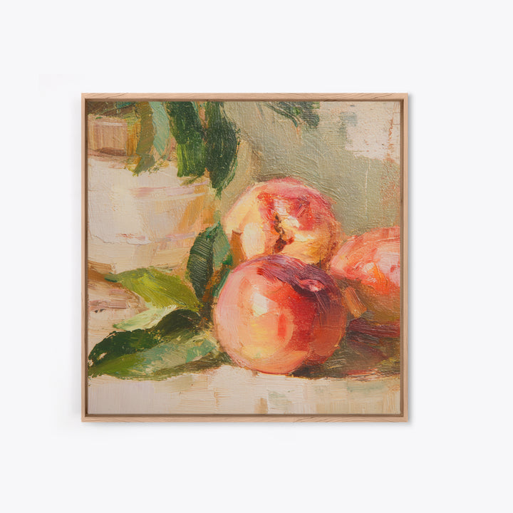 Still Life of Peaches Framed Canvas Print, Impressionist Art, Modern Wall Art, Living Room Decor, Fine Art, Impression, IMP-1x1-47