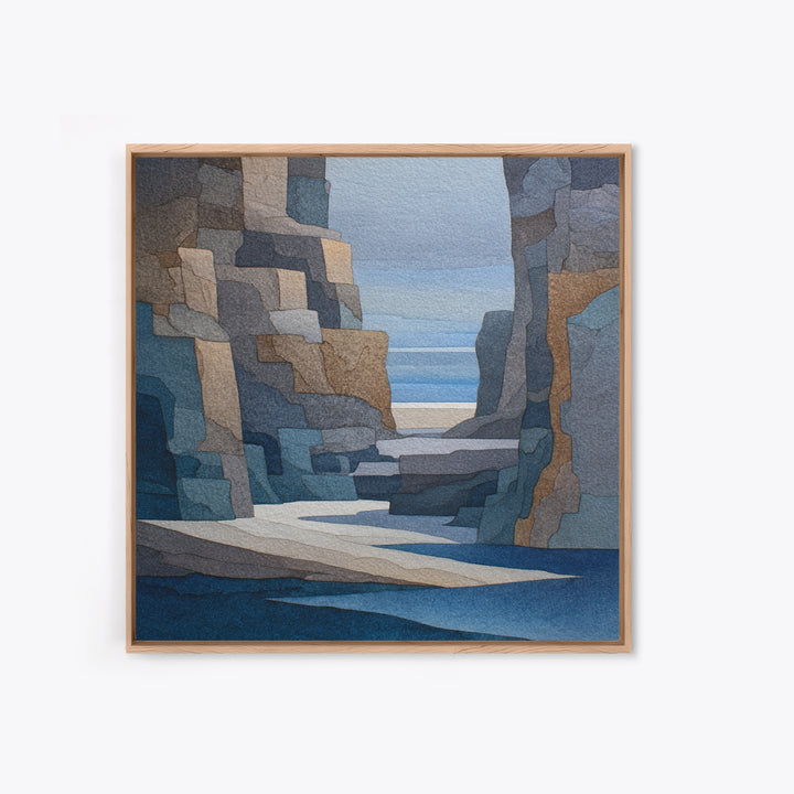 Soft Seaside Cliffs Canvas Print, Impressionist Art, Fine Art Print, Living Room Decor, Fine Art, Impression, Painting, IMP-1x1-5