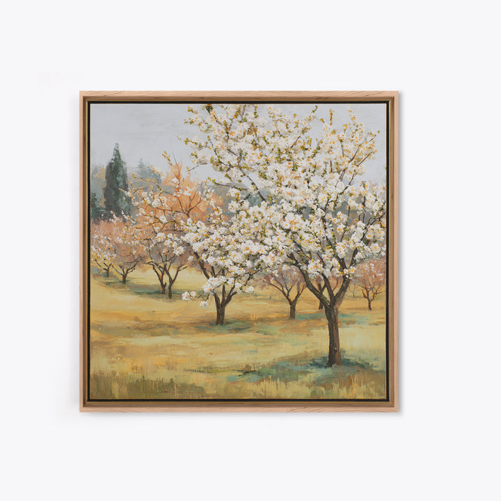 Spring Orchard with Blossoming Trees Canvas Print, Impressionist Art, Living Room Art, Living Room Decor, Oil Painting, IMP-1x1-54