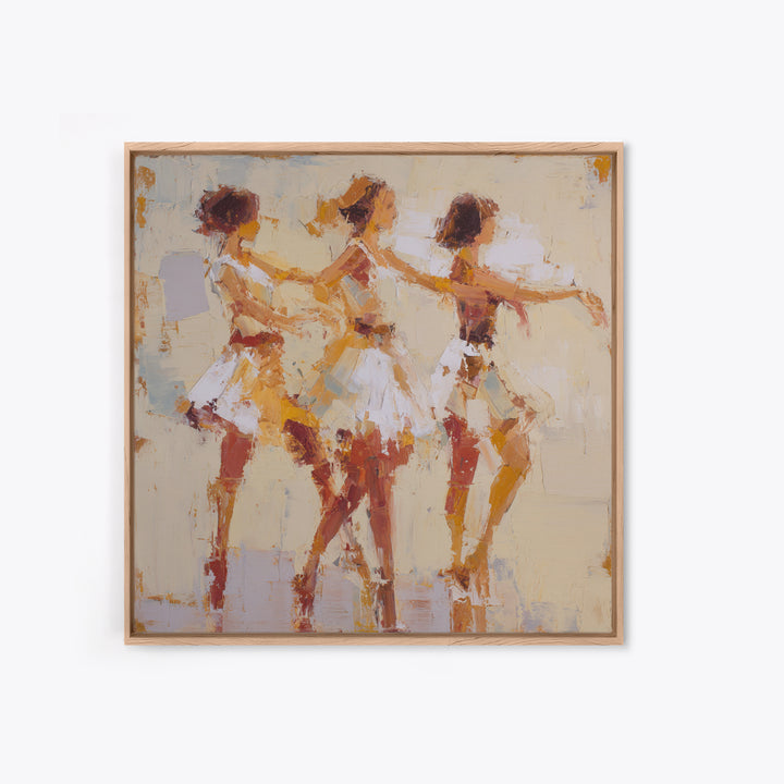 Dancers Suggested by Soft Moving Brushwork Canvas Print, Impressionist Art, Neutral Decor, Living Room Decor, Impression, IMP-1x1-63