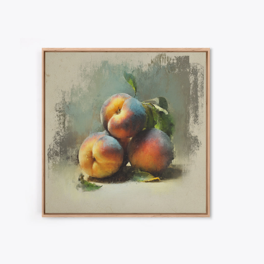 Still Life of Peaches Framed Canvas Print, Impressionist Art, Flower Print, Living Room Decor, Fine Art, Impression, IMP-1x1-71