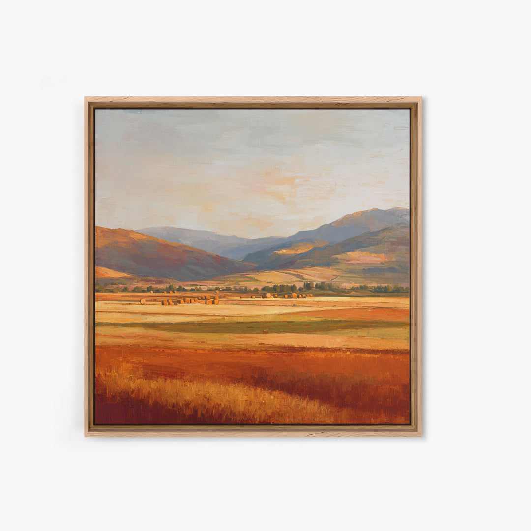 Haystacks Glowing at Golden Hour Canvas Print, Impressionist Art, Gallery Wall Art, Living Room Decor, Fine Art, Impression, IMP-1x1-76