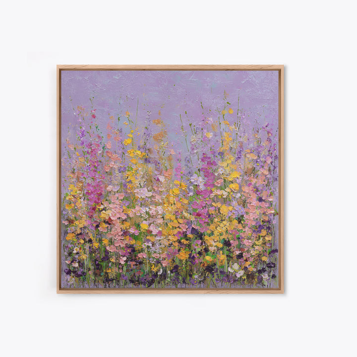 Wildflower Field in Loose Pastel Strokes Canvas Print, Impressionist Art, Fine Art Print, Living Room Decor, Impression, IMP-1x1-80