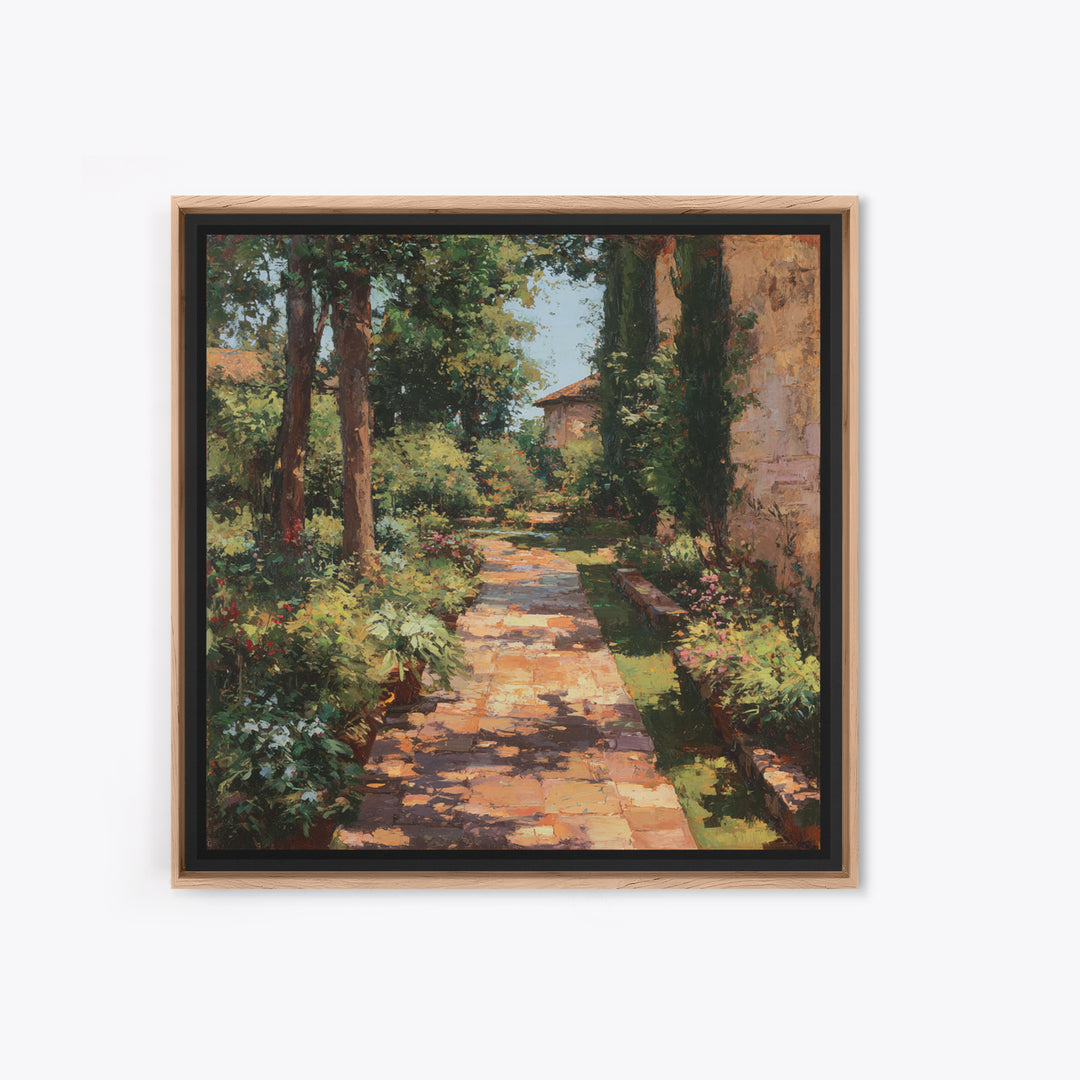 Garden Path Covered Canvas Print, Impressionist Art, Textured Painting, Living Room Decor, Fine Art, Impression, Original Art, IMP-1x1-98