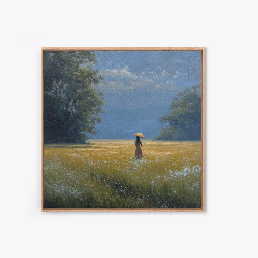 Woman with Parasol in Breezy Meadow Canvas Print, Impressionist Art, Painting, Living Room Decor, Fine Art, Impression, IMP-1x1-99