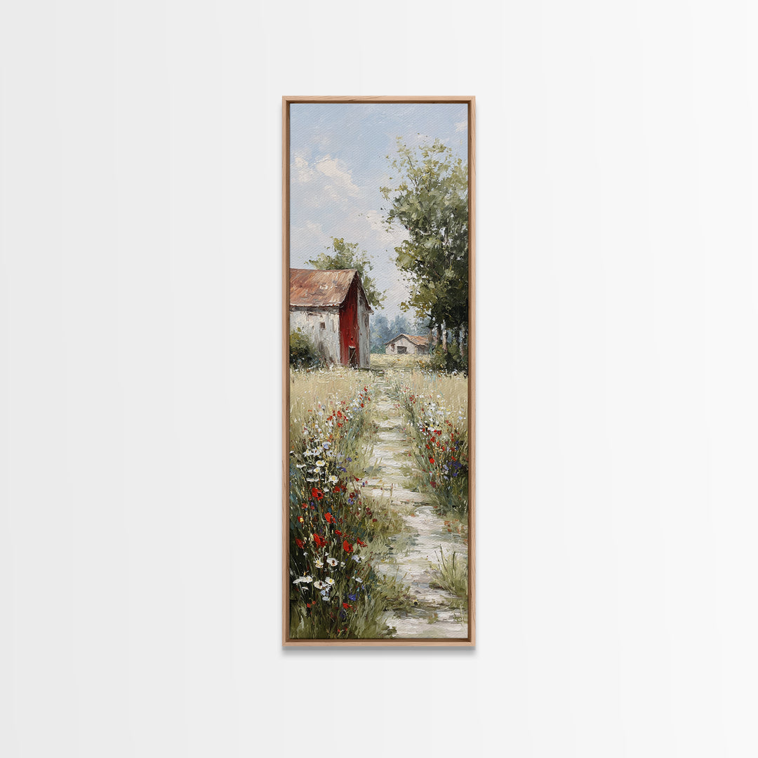 Country Lane with Flickering Sunlight Canvas Print, Impressionist Art, Floral Print, Living Room Decor, Impression, IMP-1x3-34