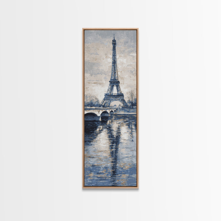 Paris Bridge Reflected Canvas Print, Impressionist Art, Living Room Wall Art, Living Room Decor, Fine Art, Impression, IMP-1x3-43