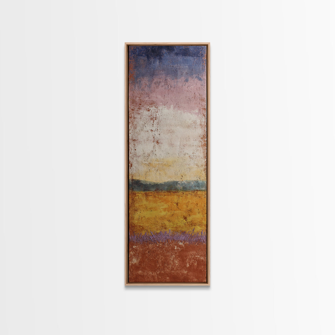 Sunset over Lavender Field Framed Canvas Print, Impressionist Art, Fine Art Print, Living Room Decor, Fine Art, Impression, IMP-1x3-50
