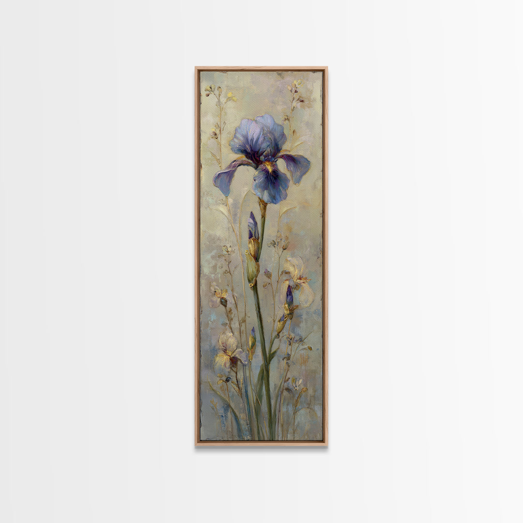 Iris Garden with Blue Violet Strokes Canvas Print, Impressionist Art, Modern Wall Art, Living Room Decor, Fine Art, Impression, IMP-1x3-56