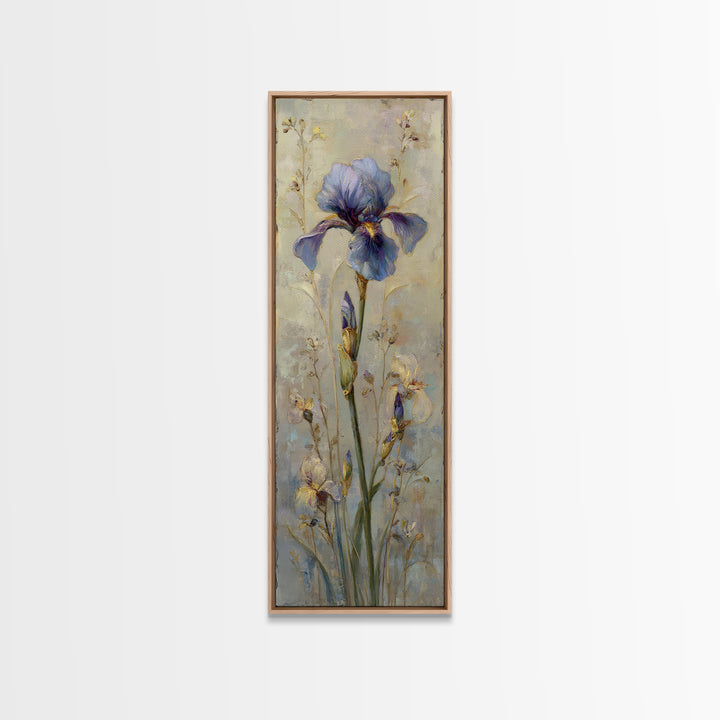 Iris Garden with Blue Violet Strokes Canvas Print, Impressionist Art, Modern Wall Art, Living Room Decor, Fine Art, Impression, IMP-1x3-56