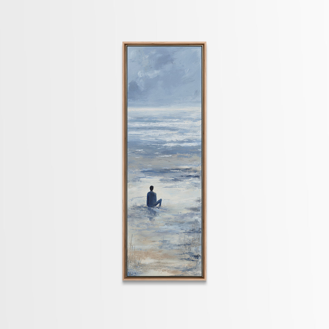 Coastal Beach Figures Canvas Print, Impressionist Art, Bedroom Decor, Living Room Decor, Oil Painting, Impression, Modern Art, IMP-1x3-7