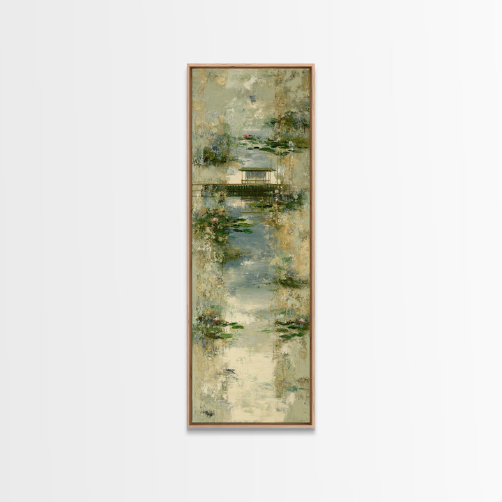 Water Garden Bridge Canvas Print, Impressionist Art, Statement Artwork, Living Room Decor, Fine Art, Impression, Art Print, IMP-1x3-78
