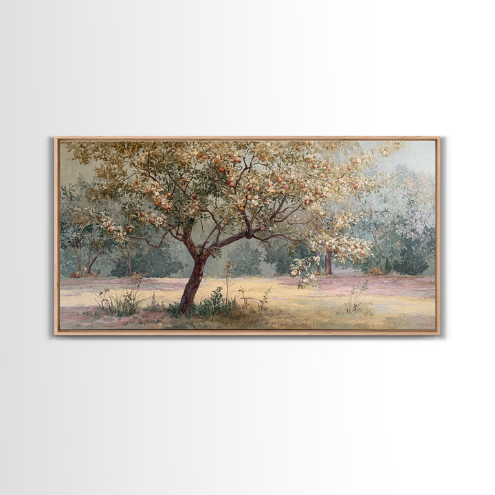 Apple Tree in Summer Orchard Framed Canvas Print, Impressionist Art, Printable Wall Art, Living Room Decor, Impression, IMP-2x1-13