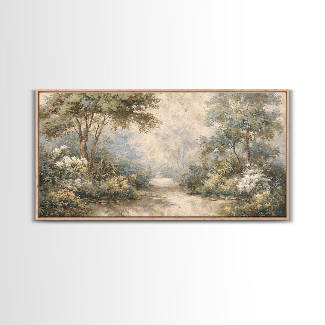 Garden Path Covered Canvas Print, Impressionist Art, Textured Painting, Living Room Decor, Fine Art, Impression, Original Art, IMP-2x1-22
