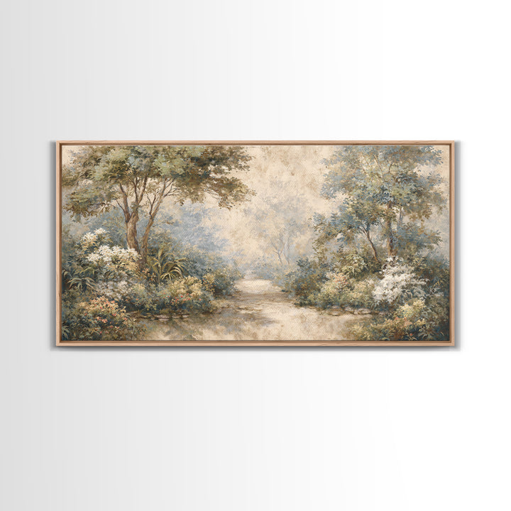 Garden Path Covered Canvas Print, Impressionist Art, Textured Painting, Living Room Decor, Fine Art, Impression, Original Art, IMP-2x1-22