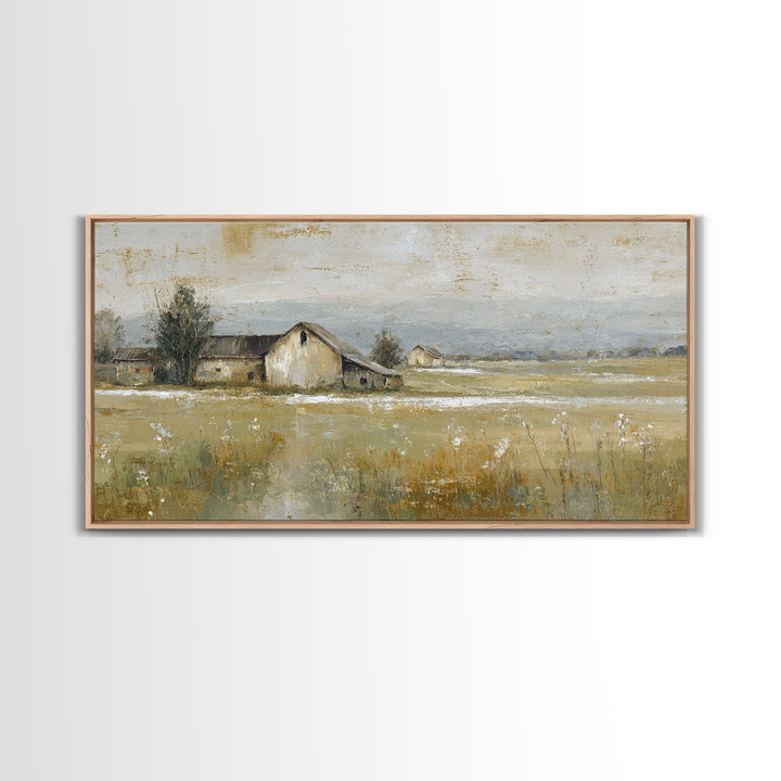 Country Lane with Flickering Sunlight Framed Canvas Print, Impressionist Art, Room Decor, Living Room Decor, Impression, IMP-2x1-42