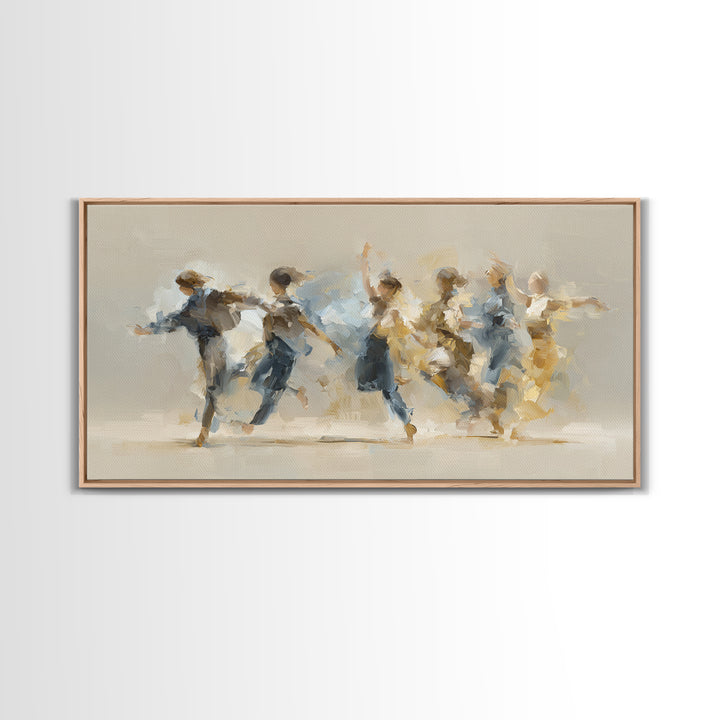 Dancers Suggested by Soft Moving Brushwork Canvas Print, Impressionist Art, Landscape Painting, Living Room Decor, Impression, IMP-2x1-59