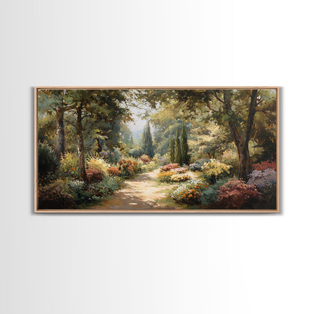 Garden Path Covered Canvas Print, Impressionist Art, Living Room Decor, Oil Painting, Impression, Abstract Painting, IMP-2x1-70