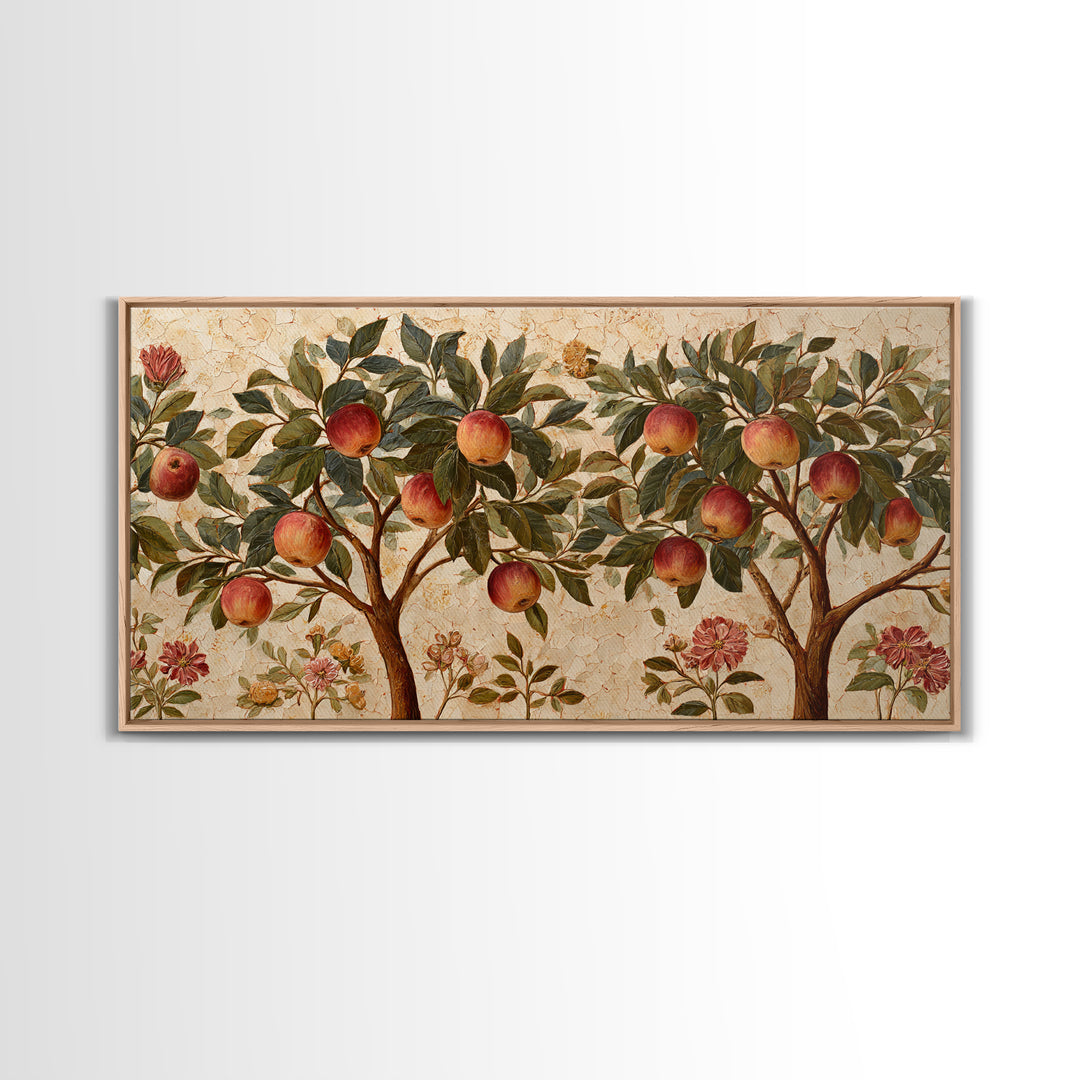 Apple Tree in Summer Orchard Framed Canvas Print, Impressionist Art, Modern Wall Art, Living Room Decor, Fine Art, Impression, IMP-2x1-85