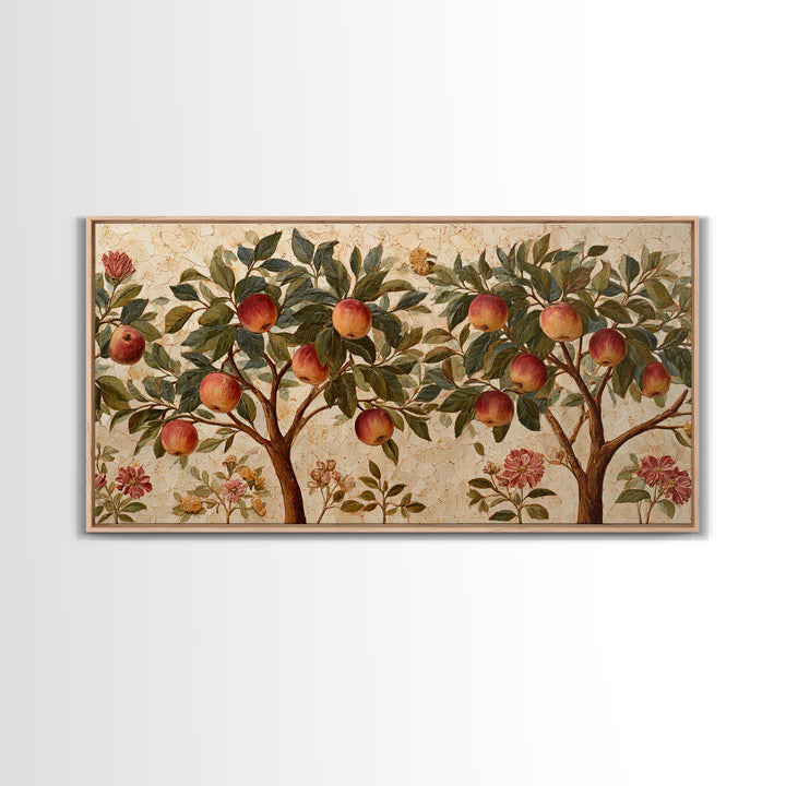 Apple Tree in Summer Orchard Framed Canvas Print, Impressionist Art, Modern Wall Art, Living Room Decor, Fine Art, Impression, IMP-2x1-85