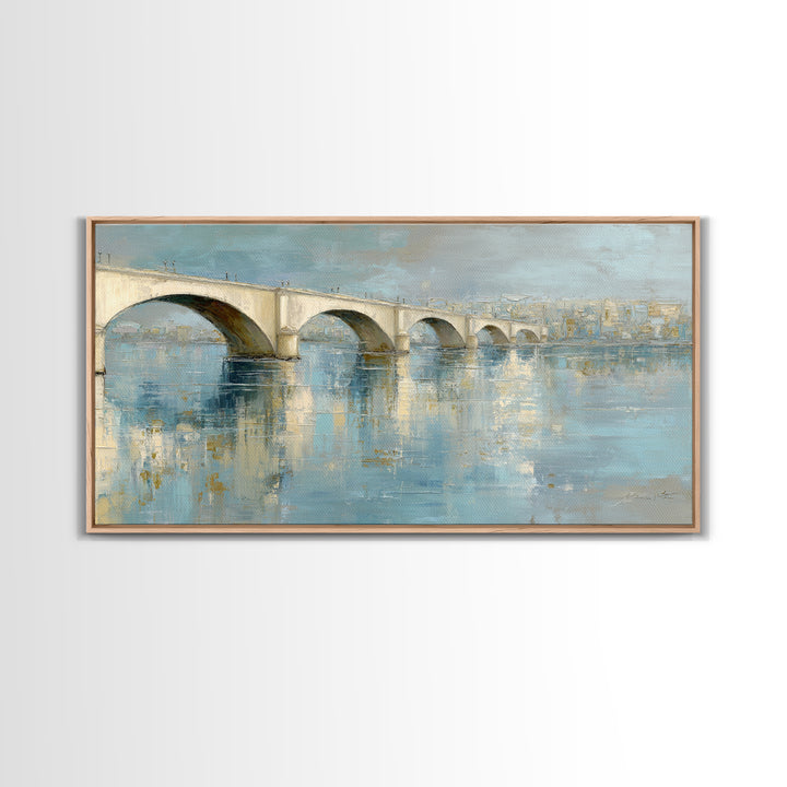Water Lilies Floating on a Sunlit Pond Canvas Print, Impressionist Art, Living Room Wall Art, Living Room Decor, Impression, IMP-2x1-93