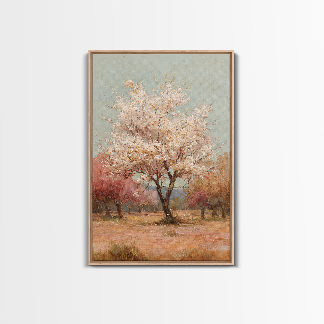 Spring Orchard with Blossoming Trees Canvas Print, Impressionist Art, Wall Art, Living Room Decor, Oil Painting, Impression, IMP-2x3-14