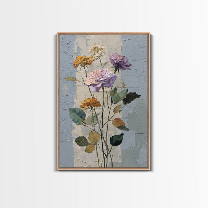 Caf Table with Flowers and Morning Light Framed Canvas Print, Impressionist Art, Home Decor, Living Room Decor, Impression, IMP-2x3-18