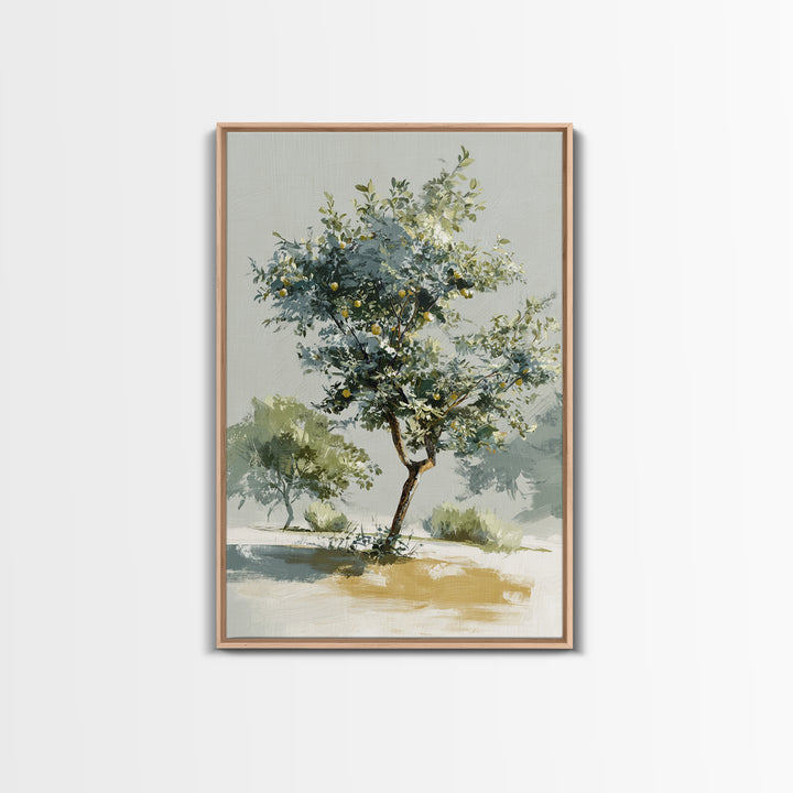 Apple Tree in Summer Orchard Framed Canvas Print, Impressionist Art, Large Wall Art, Living Room Decor, Fine Art, Impression, IMP-2x3-25