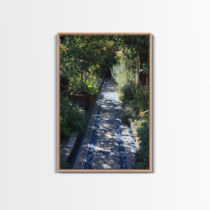 Garden Path Covered Framed Canvas Print, Impressionist Art, Printable Wall Art, Living Room Decor, Watercolor Art, Impression, IMP-2x3-34