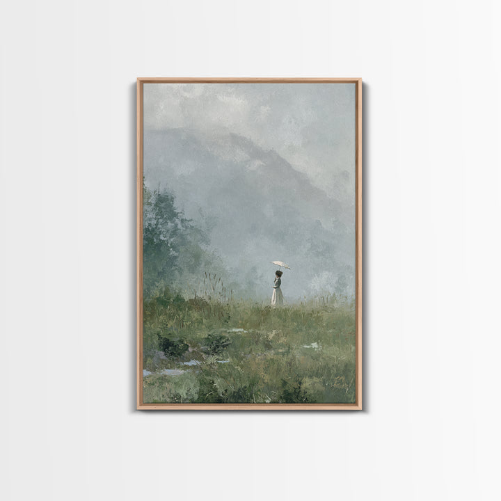 Woman with Parasol in Breezy Meadow Canvas Print, Impressionist Art, Original Art, Living Room Decor, Fine Art, Impression, IMP-2x3-35