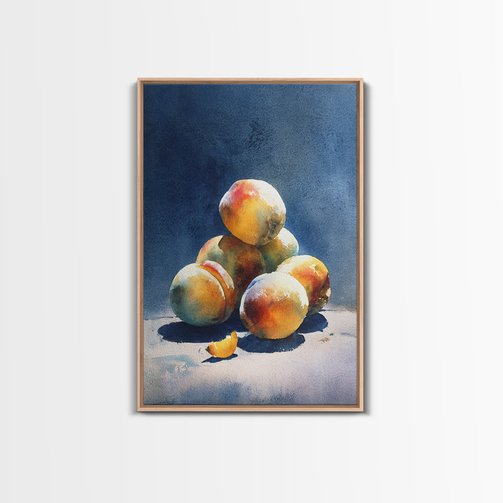 Still Life of Peaches Framed Canvas Print, Impressionist Art, Large Wall Art, Living Room Decor, Fine Art, Impression, IMP-2x3-55