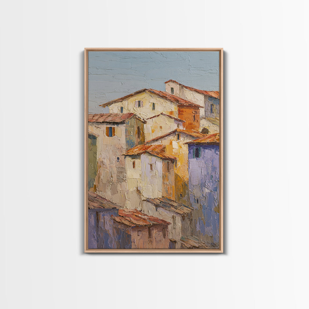 Sunset over Lavender Field Framed Canvas Print, Impressionist Art, Living Room Decor, Fine Art, Impression, Landscape Art, IMP-2x3-94