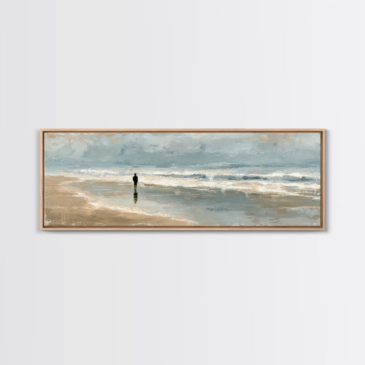 Coastal Beach Figures Canvas Print, Impressionist Art, Floral Print, Living Room Decor, Fine Art, Impression, Contemporary Art, IMP-3x1-11