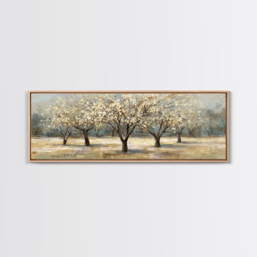 Spring Orchard with Blossoming Trees Canvas Print, Impressionist Art, Living Room Decor, Abstract Art, Impression, IMP-3x1-22