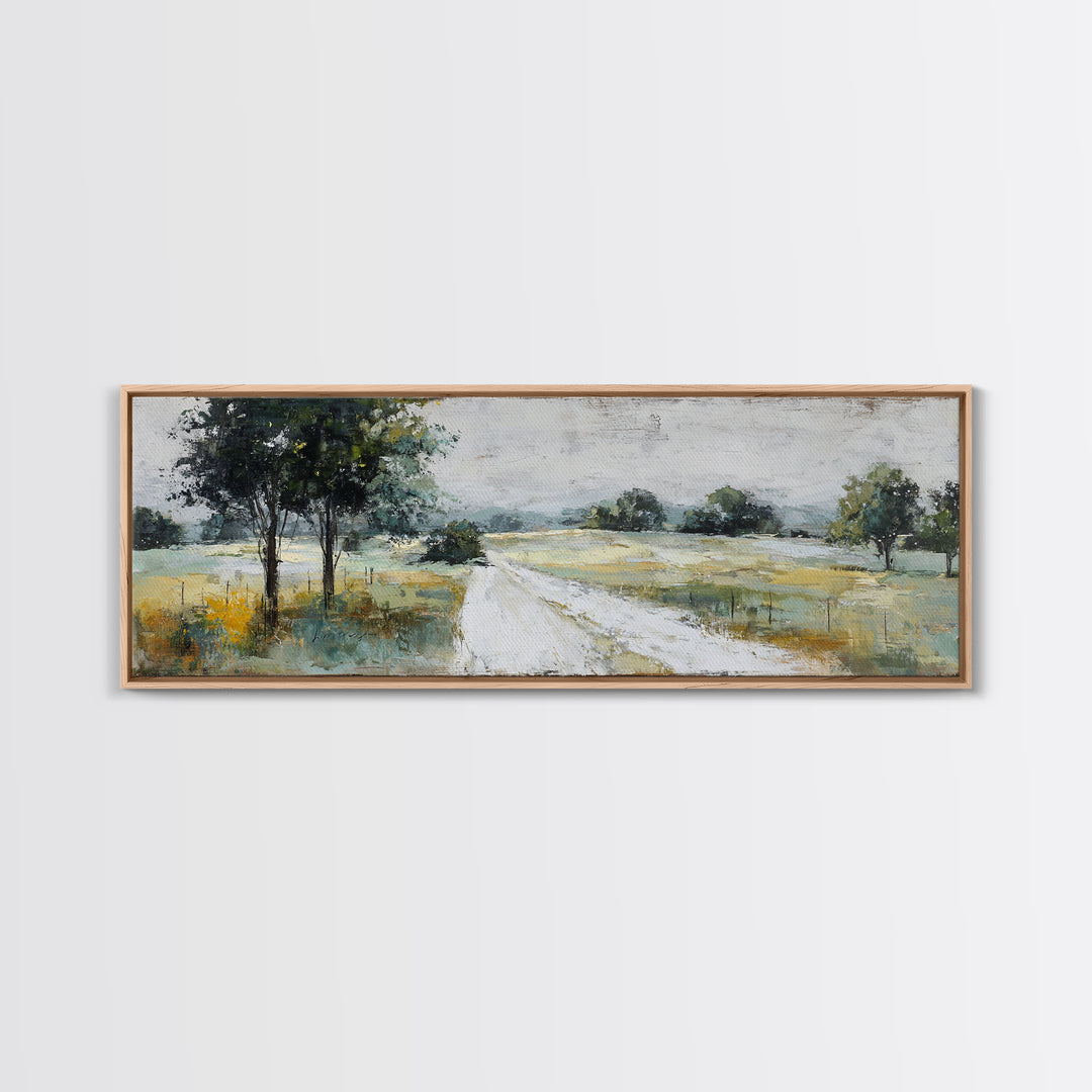 Country Lane with Flickering Sunlight Canvas Print, Impressionist Art, Farmhouse Decor, Living Room Decor, Fine Art, Impression, IMP-3x1-38