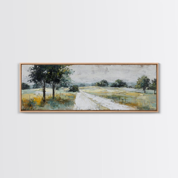 Country Lane with Flickering Sunlight Canvas Print, Impressionist Art, Farmhouse Decor, Living Room Decor, Fine Art, Impression, IMP-3x1-38