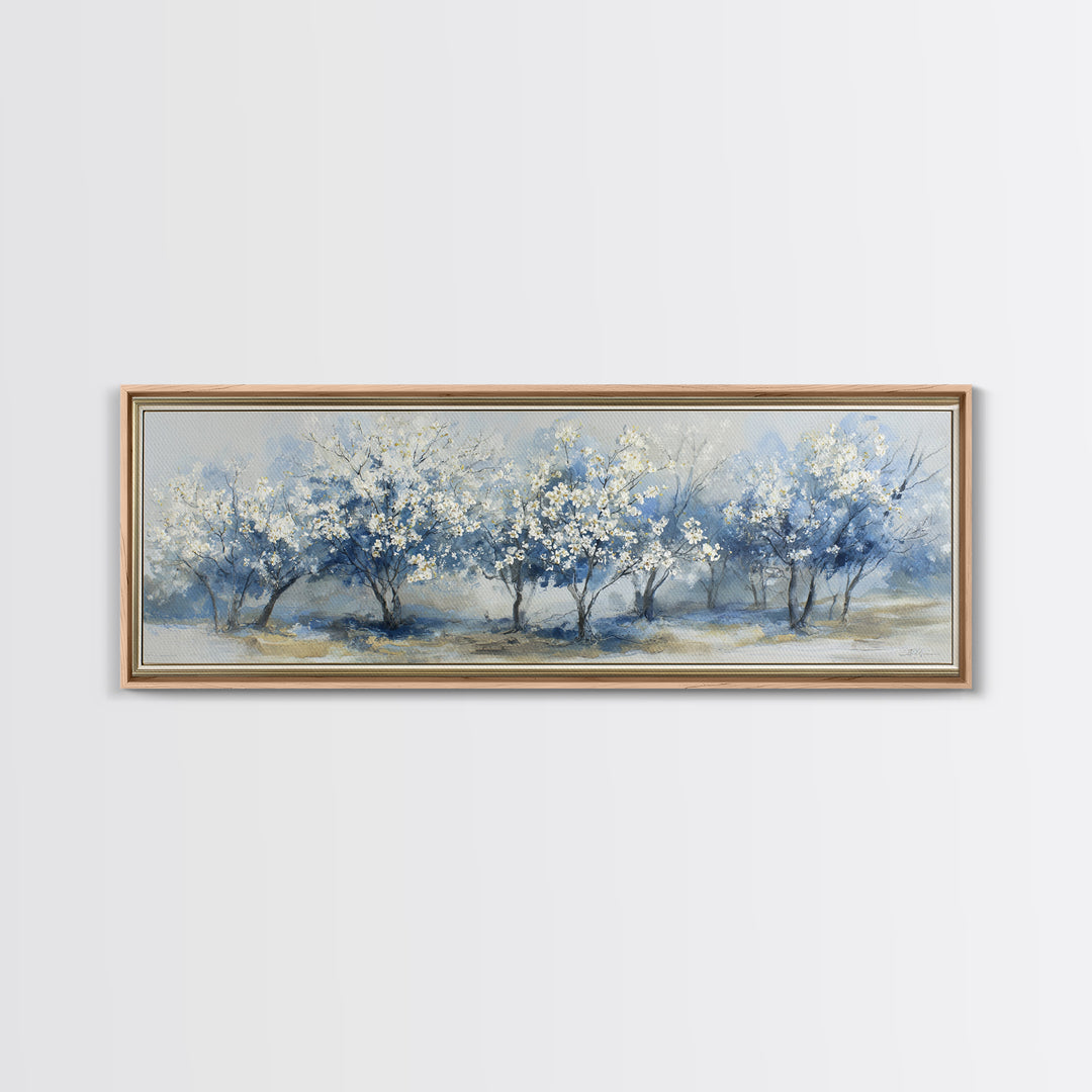Spring Orchard with Blossoming Trees Canvas Print, Impressionist Art, Abstract Painting, Living Room Decor, Impression, IMP-3x1-46