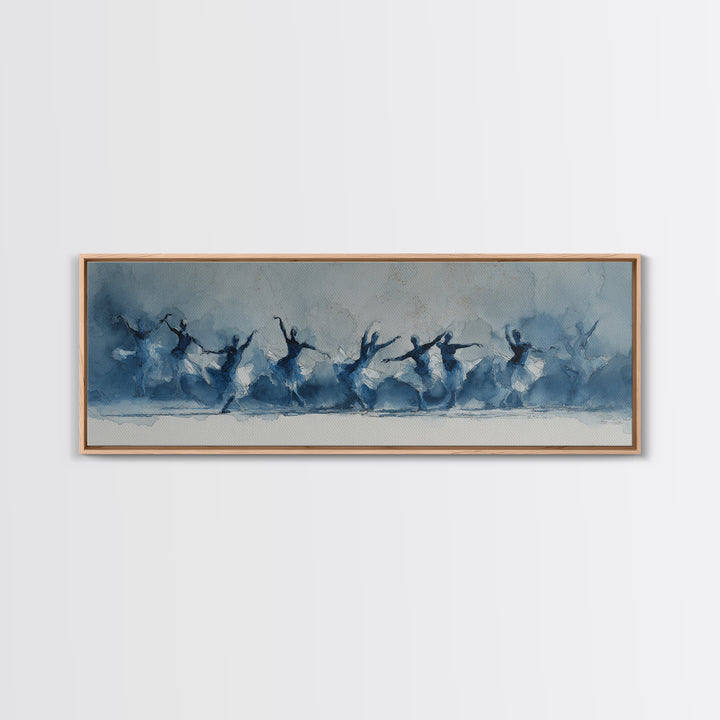 Dancers Suggested by Soft Moving Brushwork Framed Canvas Print, Impressionist Art, Painting, Living Room Decor, Impression, IMP-3x1-55