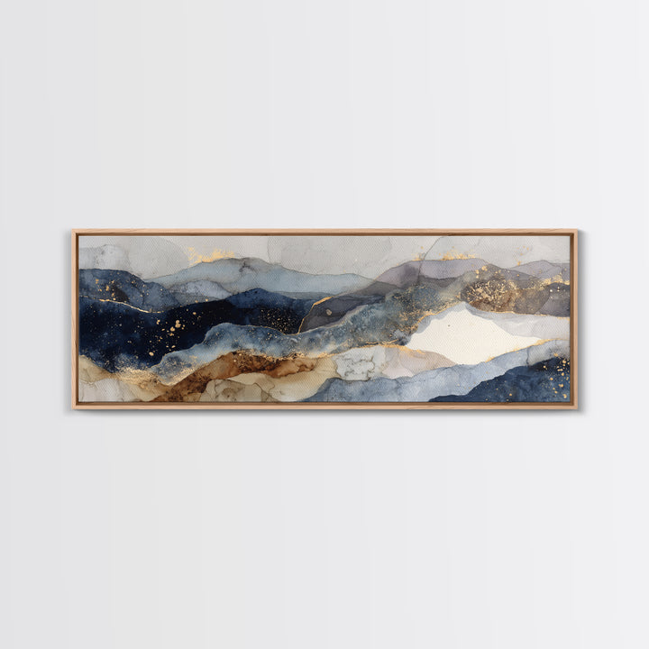 Haystacks Glowing at Golden Hour Framed Canvas Print, Impressionist Art, Living Room Decor, Watercolor Art, Impression, IMP-3x1-68