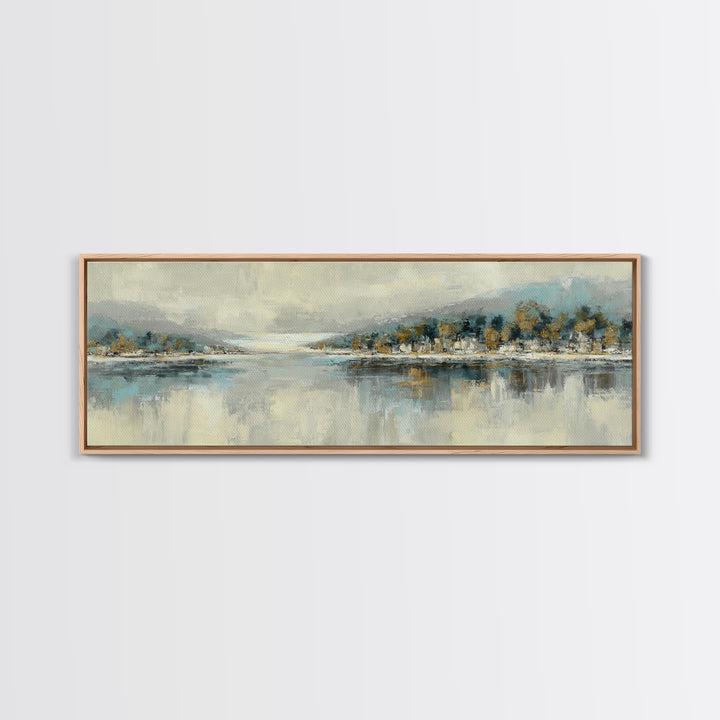 Soft Seaside Cliffs Framed Canvas Print, Impressionist Art, Gallery Decor, Living Room Decor, Fine Art, Impression, Wall Art, IMP-3x1-69