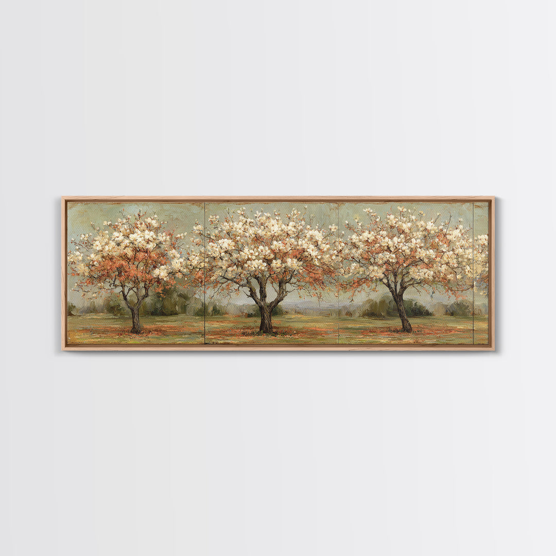 Spring Orchard with Blossoming Trees Canvas Print, Impressionist Art, Wall Art, Living Room Decor, Oil Painting, Impression, IMP-3x1-70
